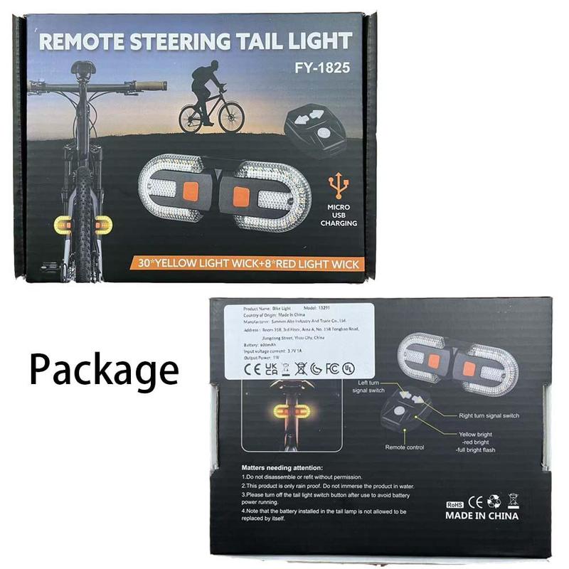 Product Introduction of Bicycle USB Charging Wireless Remote Control Turn Signals, 1 Count Removable Bike Night Riding Warning Tail Lights, Bicycle Accessories 18