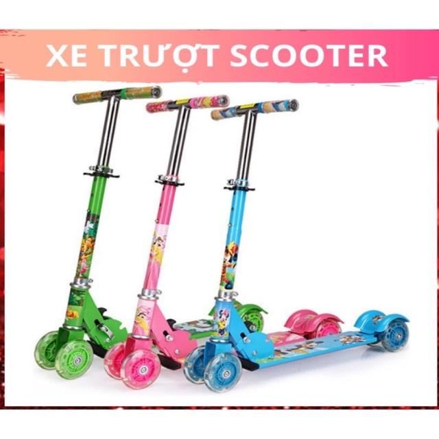 Xe Trượt 3 Bánh Scooter Bằng Sắt Bánh Có Phát Sáng Khi Chạy Cho Bé Từ 3 Tuổi Đến 10 Tuổi