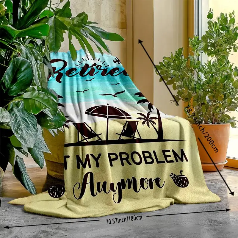 Cartoon Beach Pattern Blanket, 1 Count Soft Comfortable Warm Throw, Air-conditioned Room Blanket, Warm Nap Blanket for Home & Office 5