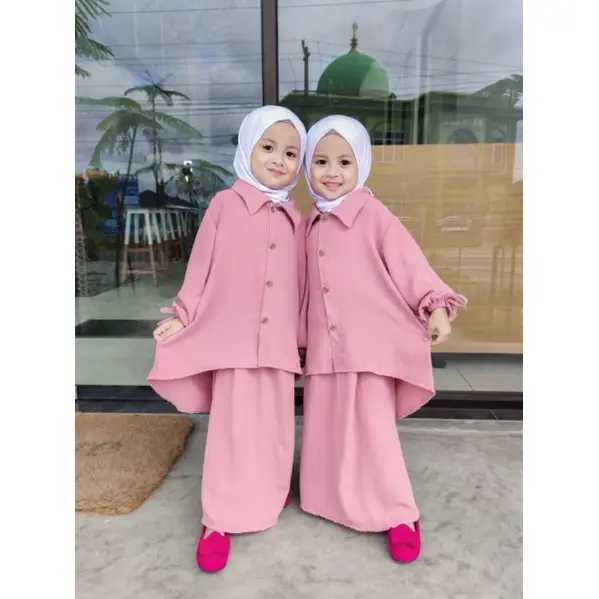 ONE SET SAVANA 1 - 10 TAHUN KEMEJA OVERSIZE MIX ROK / SETELAN ROK ANAK PEREMPUAN CRINCLE PREMIUM 4