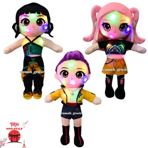 Plushie LED - Boneka KPOP Demon Hunter Golden Huntrix Boneka KPOP Karakter Mira Zoey Rumi Lampu LED