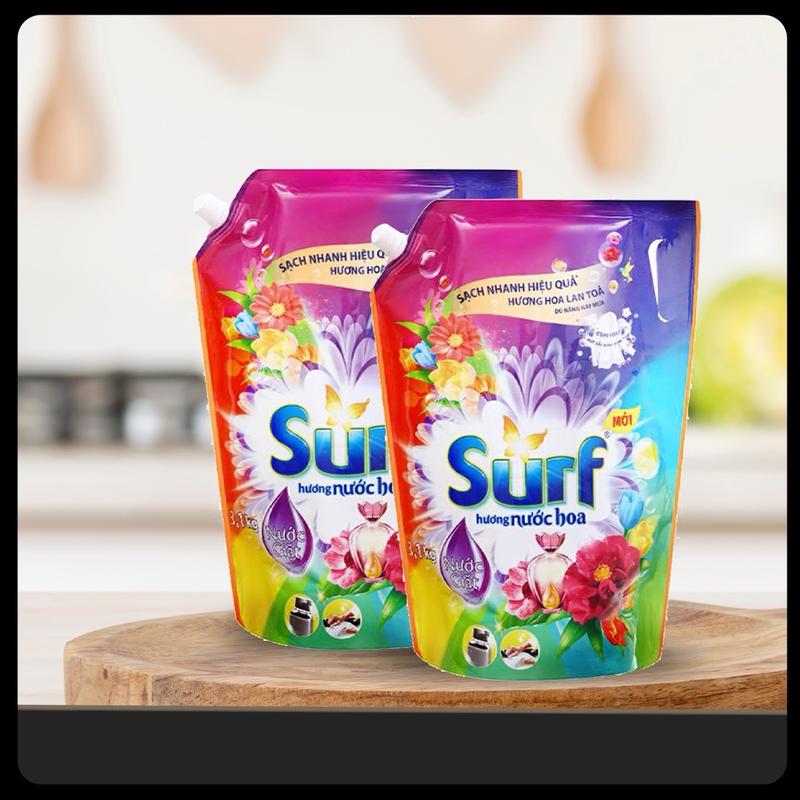 Nước giặt Surf hương nước hoa say đắm 3,1kg nước giặt Làm Sạch