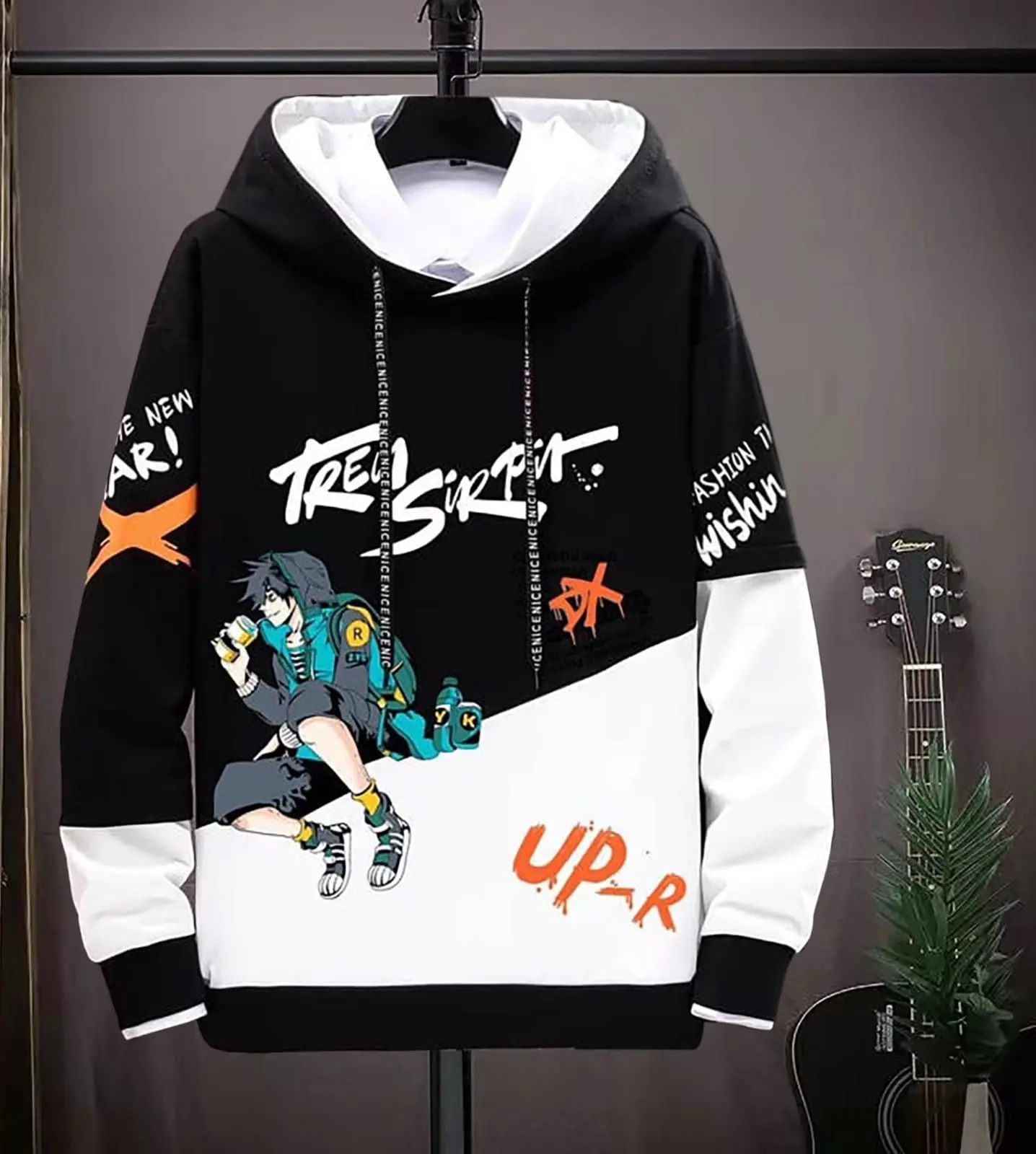 KIYOWO- Fashion Atasan Pria Sweater Hoodie Motif Spirit Lengan Panjang Distro Crewneck