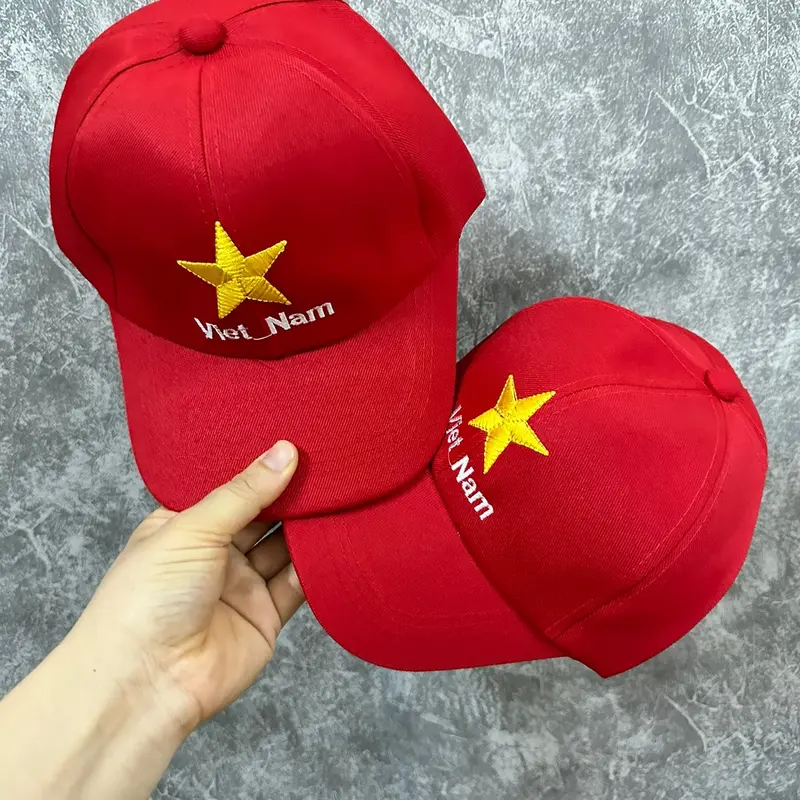 Mũ lưỡi trai , Nón kết thêu cờ đỏ sao vàng được đội vào các dịp lễ học sinh , thanh niên tình nguyện đội Hat 7