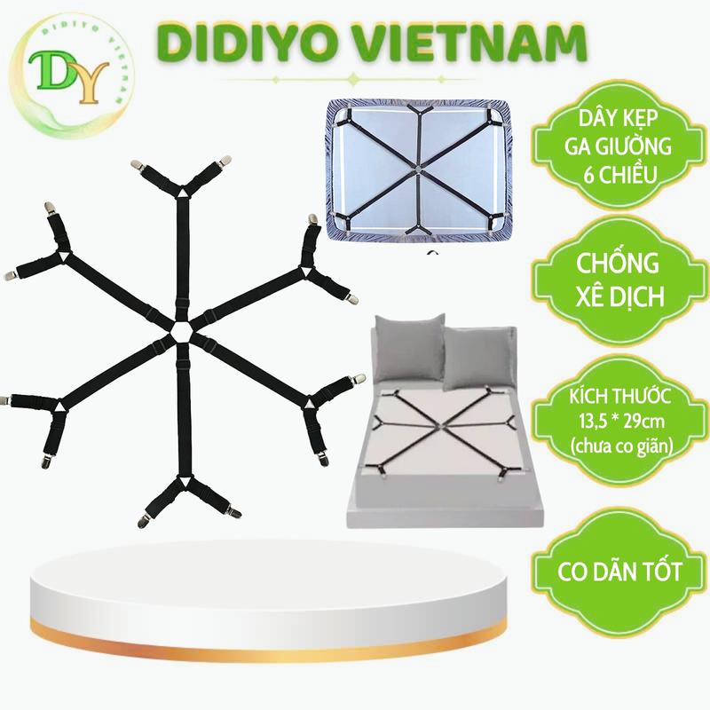 Bộ Dây Cố Định Ga Giường 6 Cạnh Chống Xê Dịch Chắc Chắn, Dây Kẹp Cố Định Ga Giường 6 Chiều - Bộ Kẹp Drap Giường Chống Xê Dịch Và Giữ Phẳng Chống Trượt Tiện Dụng