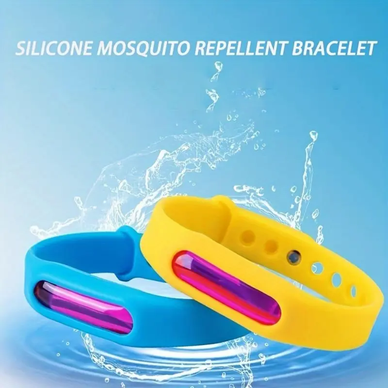 Random Color Silicone Mosquito Repellent Bracelet, 5 Counts Adjustable Mosquito Repellent Wristband, Personal Care Product for Home, Travel, Outdoor Activities 6