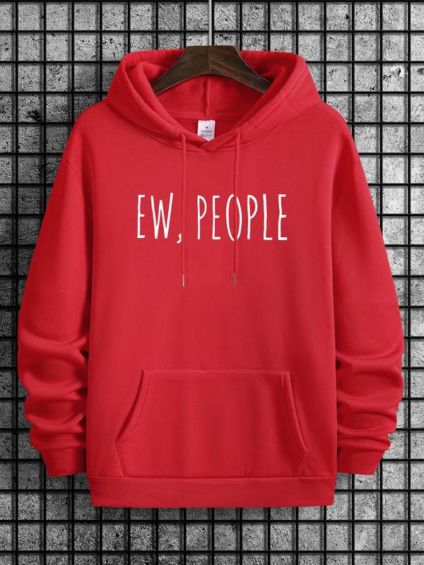 Unisex Men's Letter Print Essentials Hoodie, Regular Fit Casual Streetwear Drawstring Pocket Hooded Sweatshirt, Hoodies for Men, Men's Tops for Spring & Fall, Tall Clothing Women, Men's Clothing 5