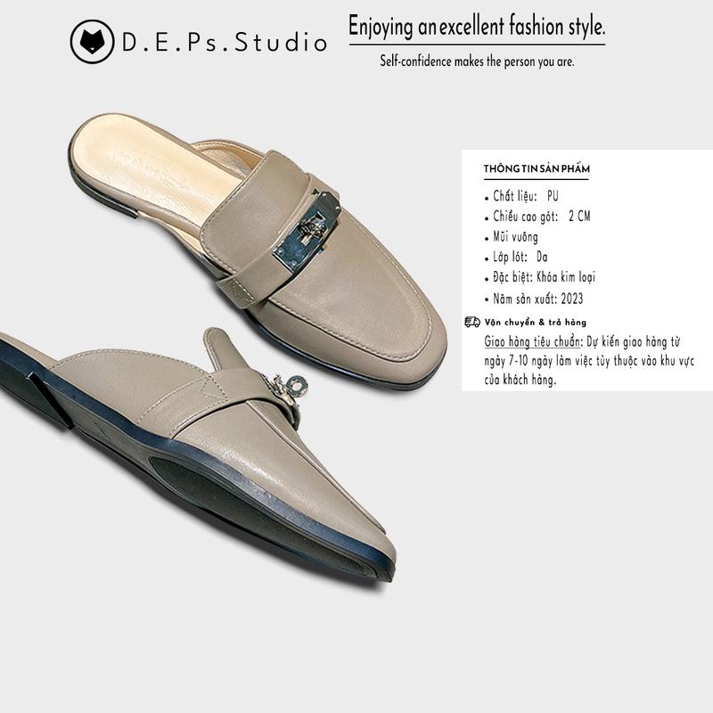 Product Introduction of Giày DéP sục nữ Muller Pháp Shoes Mã GS01 đế 2-3cm chất liệu da cao cấp. 4