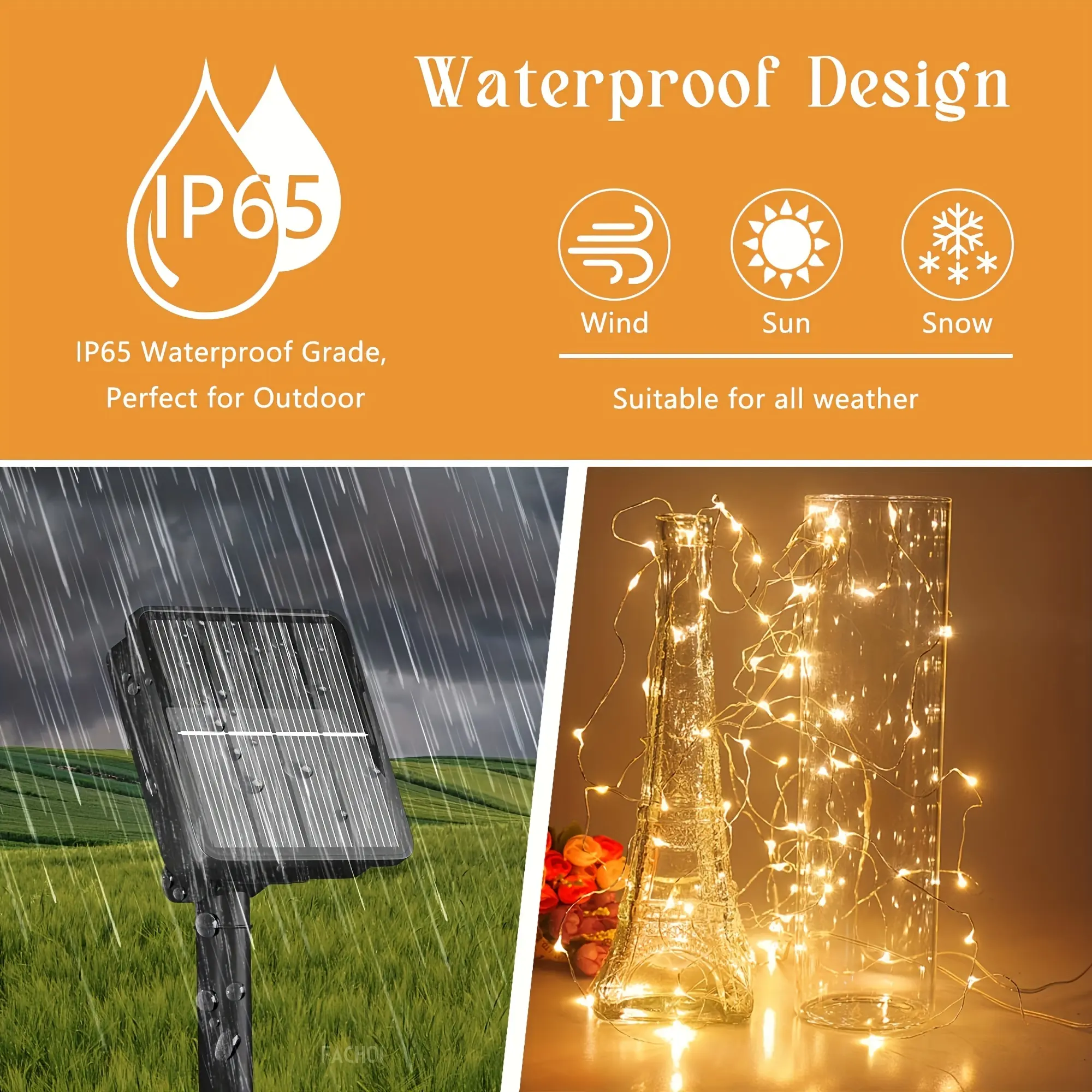 Solar Fairy Light 300LED Outdoor Oversized Beads And Ultra Bright Solar String Lights Upgraded to 50LED Garden Courtyard Decoration with 8 Modes of Solar Lights 1Pack