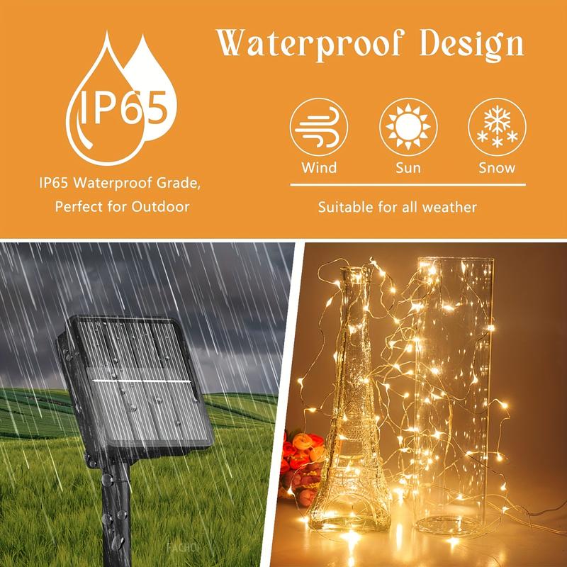 Product Introduction of Solar Fairy Light 300LED Outdoor Oversized Beads And Ultra Bright Solar String Lights Upgraded to 50LED Garden Courtyard Decoration with 8 Modes of Solar Lights 1Pack 1