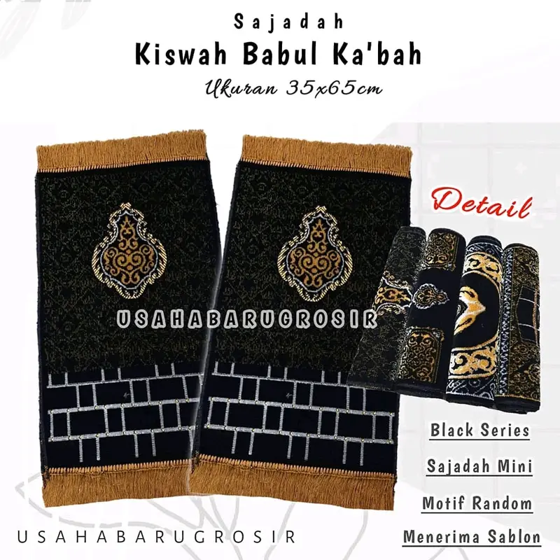 Sajadah kiswah mini bludru Turki Turkiye Sajadah Anak Ukuran 35x65cm 2