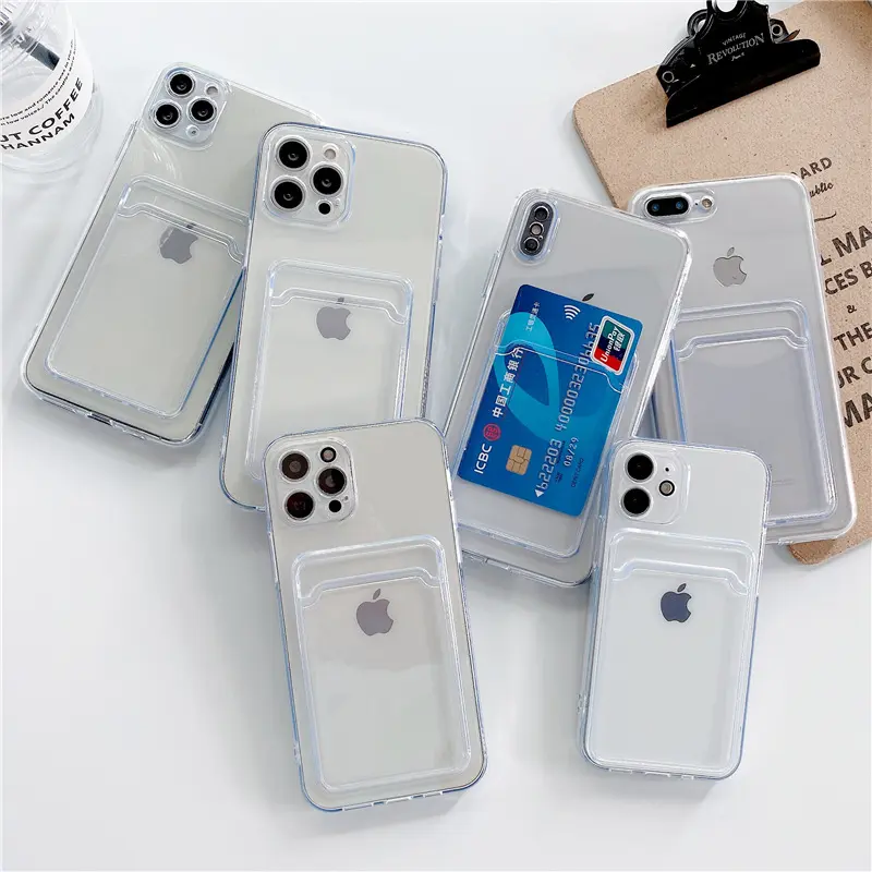 Clear Card Holder Phone Case]for iPhone 13/14/16 |   Slim Anti-Yellowing Cover with Precision Cutouts |   Compatible with XS Max/11/8 Plus |   Scratch-Resistant Minimalist Design (E-commerce Title Engineering)