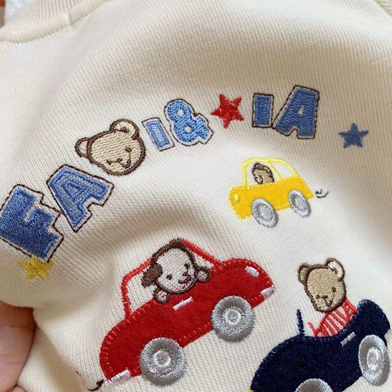 Product Introduction of Kot Musim Bunga, Rekaan Beruang Kartun Budak Lelaki, Sulaman Kereta, Kardigan Berkait, untuk Bayi dan Kanak-kanak, Ketibaan Baru dari Miki Jepun 26