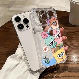 Funda para teléfono de Bob Esponja y sus amigos, compatible con teléfonos Samsung, iPhone 17, iPhone 16 Pro Max, iPhone 15 Pro Max, iPhone 13 y iPhone 12. Fabricada en TPU, ofrece protección contra golpes y caídas. Regalo perfecto para niños,