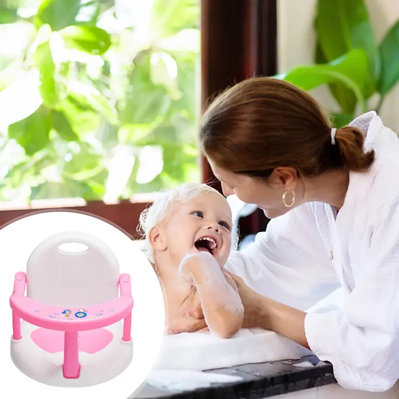 Ghế tắm Có Thể Gập Lại cho bồn tắm, ghế ngồi cho bé, chống lật, ghế tắm cho bé an toàn, ghế ngồi cho bồn tắm, với cốc hút 8