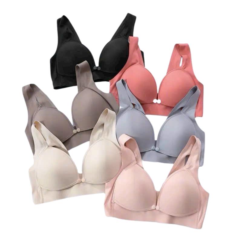 Áo ngực cho con bú, áo lót cho con bú, áo ngực cho mẹ bầu trước sinh và sau sinh, ốm sát ngực mỏng nhẹ, có nút mở ngang, hàng không gọng chất liệu su non nâng đỡ chống chảy sệ cho mẹ bầu