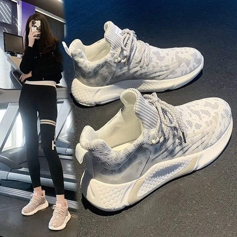 Giày Thể Thao Tập Gym Cho Nữ, Mềm Mại Và Thoáng Khí, Thích Hợp Cho Mùa Lò Xo Và Mùa Thu, Giày Chạy Bộ Thường Ngày Phong Cách Người Nổi Tiếng Trên Internet