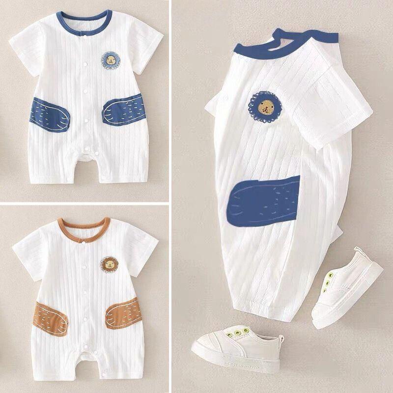 Bộ Liền Thân Đùi Sư Tử Cotton Thông Hơi LOTUKA Cho Bé, Bodysuit Cho Bé Trai Bé Gái, Bộ Áo Liền Quần, Quần Áo Trẻ Em Size 3-12kg Voi Jumpsuit