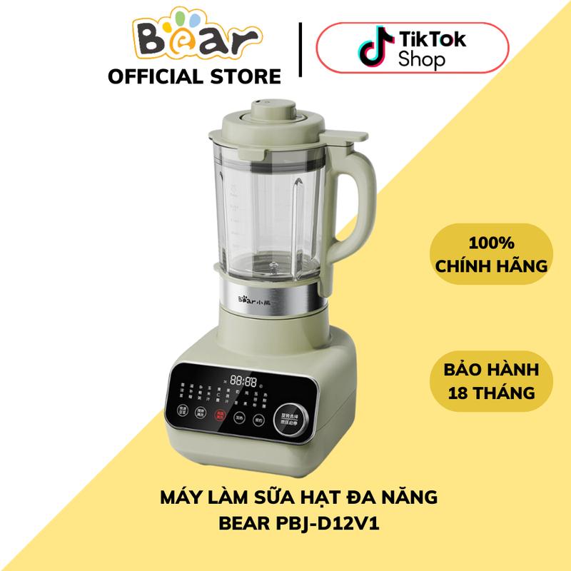 (Bản Nội Địa) Máy làm, nấu sữa hạt mini đa năng 1.75L BEAR D12V1, máy xay sinh tố nước ép bột ngũ cốc, nấu cháo, sữa đậu nành, BH 18 tháng