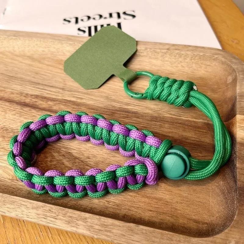 Product Introduction of Suitable for all mobile phone series,iPhone， outdoor anti loss hanging card bracelet, hand woven jewelry, adjustable length, multi-functional universal mobile phone wristband holder 6