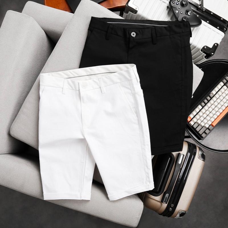 Quần short Kaki Nam phong cách Hàn Quốc có độ có giãn nhẹ Có Mẫu Big Size Menswear dưới gối