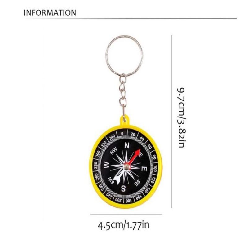 Product Introduction of Durable Alloy, Plastic Outdoor Pocket Compass Mini Rotundity Keychain Mini Compass Pendant Outdoor Compass 10