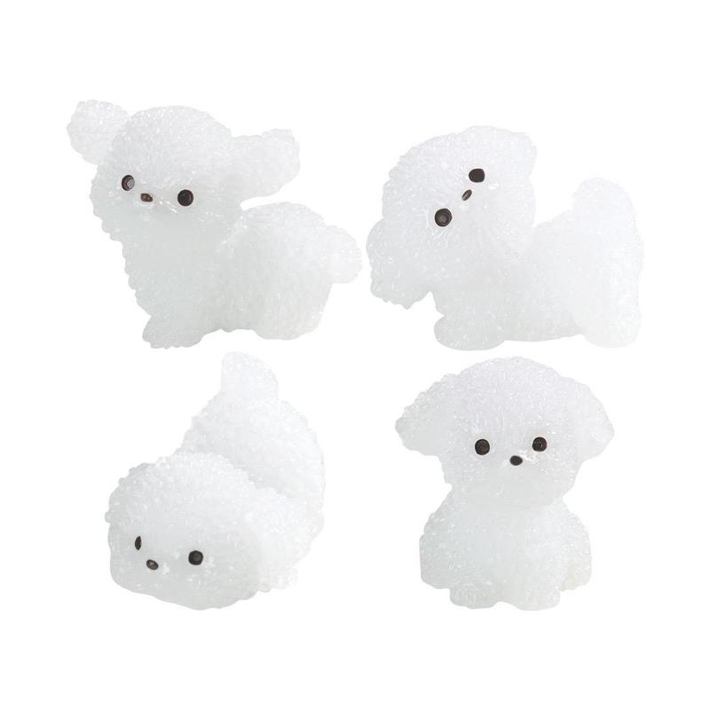 Cute Dog Design Resin Ornament, Mini Luminous Dog Decoration, Desktop Decoration for Home Office Car, Home Decor Supplies 2