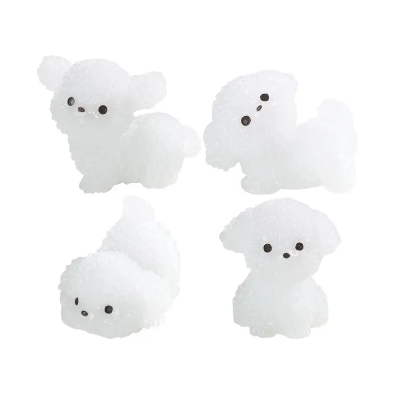 Cute Dog Design Resin Ornament, Mini Luminous Dog Decoration, Desktop Decoration for Home Office Car, Home Decor Supplies 2