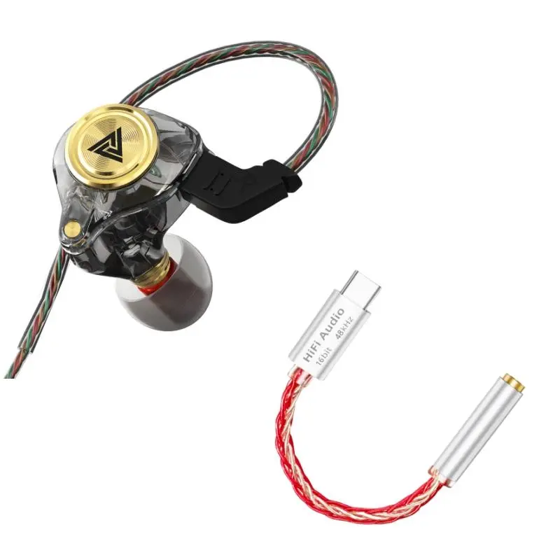 Wired Earphone with TypeC To 3.5mm Adapter, In-ear Design Headphone, Sound Quality Improvement Earphones for Gaming/Music/Live Streaming, Audio 6