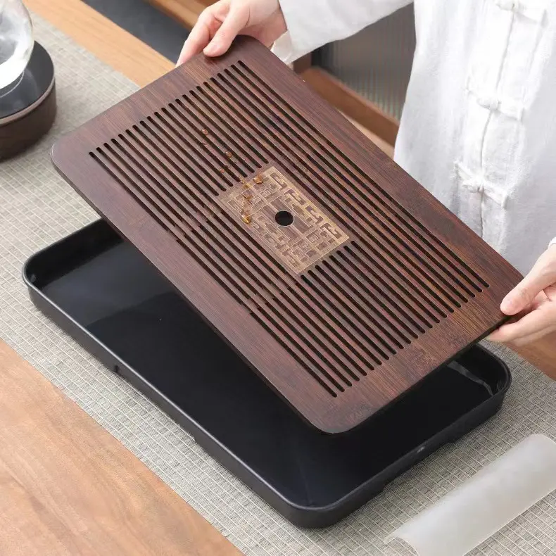 Khay trà tre đựng ấm chén cao cấp 2