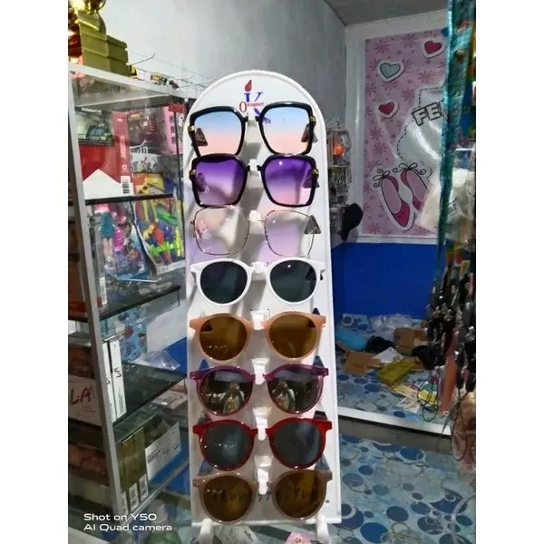 Rak Kacamata Display kacamata tempat kacamata plastik putih tahan lama 5