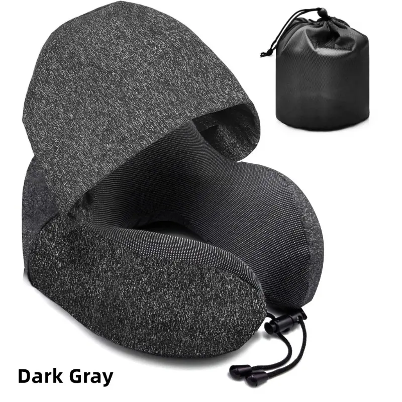 【Fast Delivery】2024 New U-shaped Memory Cotton Fully Enclosed Invisible Hooded Travel Pillow Adult Airplane Portable Pillow For Head Rest Neck Support  Office Cars Trains Long Flights Sleeping Upgrade