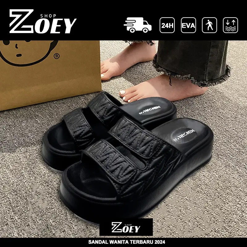 Sandal Jelly Wanita Wedges Kekinian Tebal Fashion Sandal Selop Wanita Rubber EVA Murah Sandal Karet Wanita Dewasa Premium Anti Slip