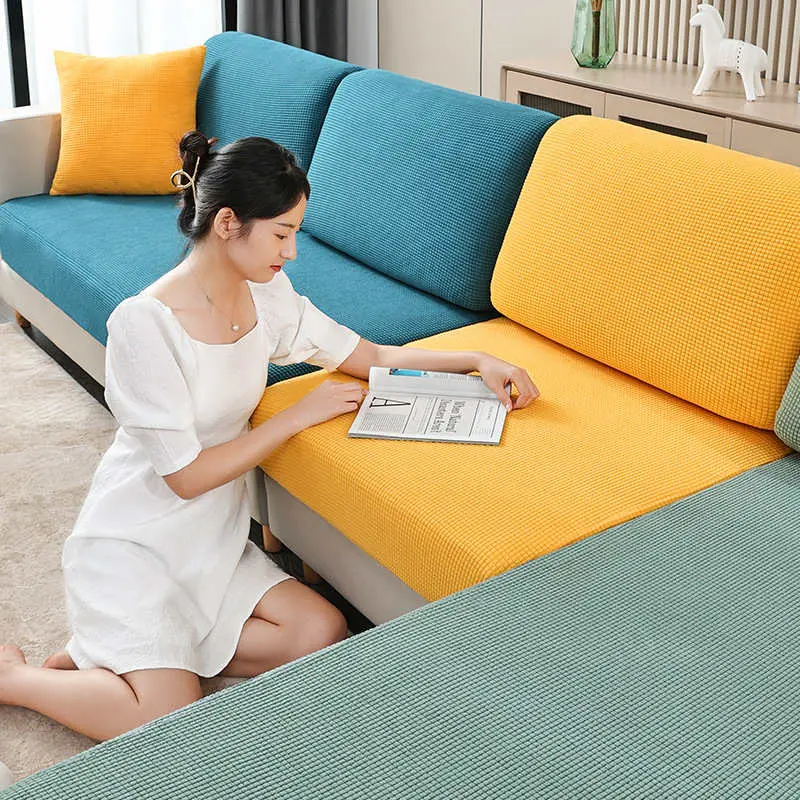 Livingroom Jacquard Sofa Cushion Cover Stretch Washable Removable Couch Covers Universal 1/2/3/4 Seater