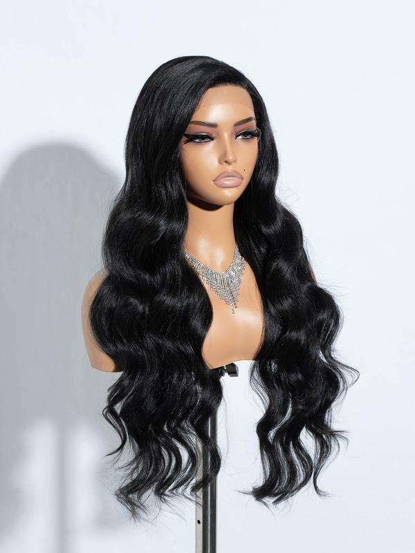 28 Inch Long Wavy Wigs for Women, Gorgeous Fluffy  Middle Part Wig without Bangs, Synthetic Lace Front Wigs for Party, Daily Use 2