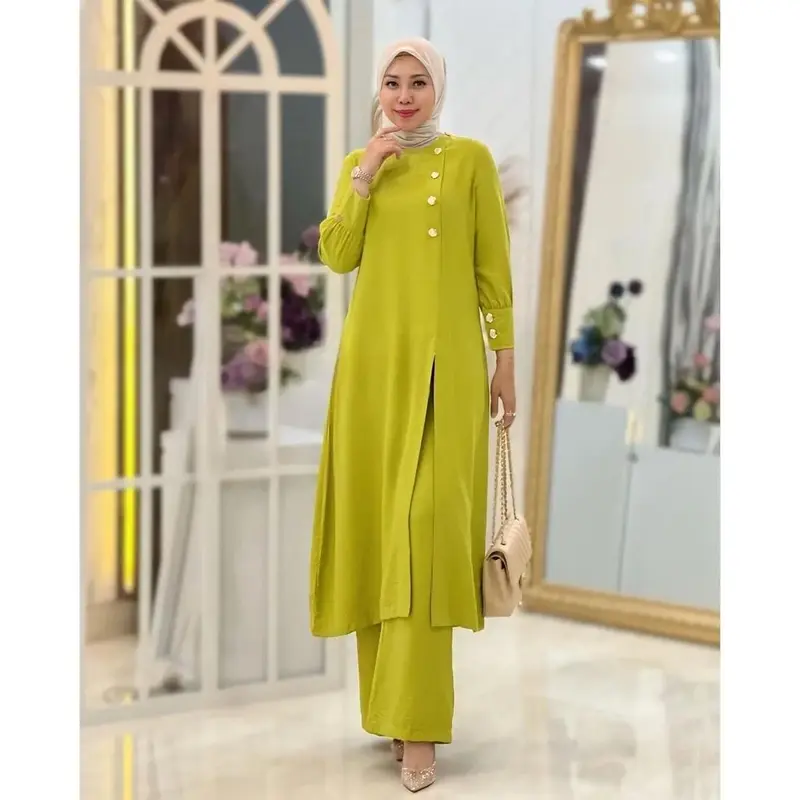 Setelan Tunik 2025 Model baru Adeline Setelan Wanita Jumbo One Set Viral Bahan Crinkel Airflow 3