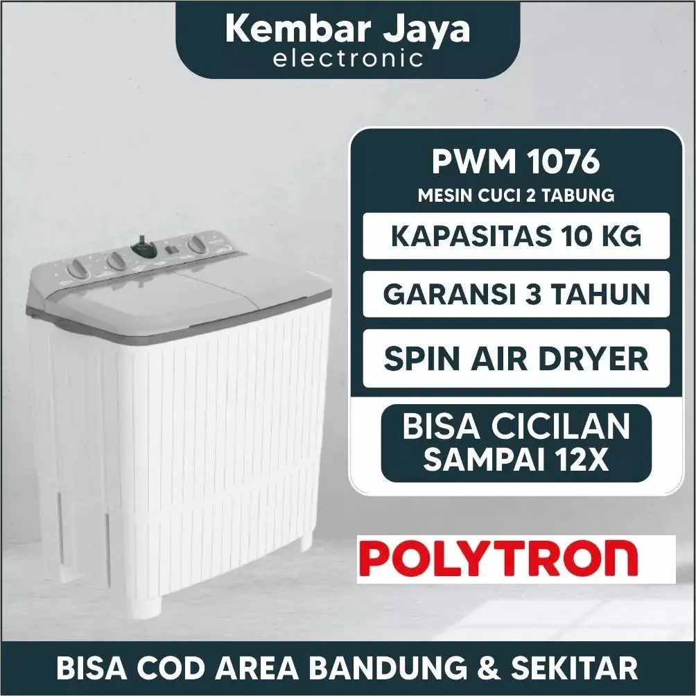 MESIN CUCI POLYTRON  2 TABUNG PWM 7072 / 7073  / 8072 / 8073 / 9072 / 9073 / 1076 GARANSI RESMI