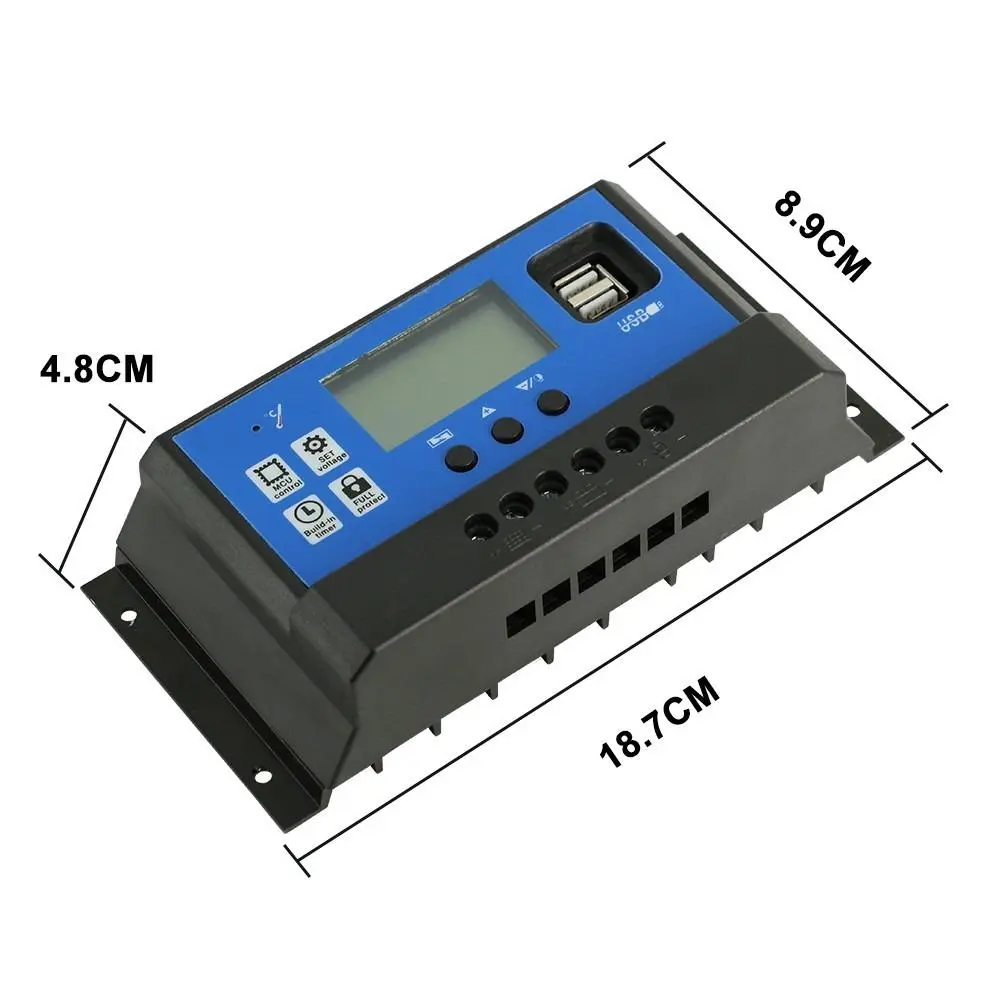 Solar Charge Controller LCD LED Display Solar Cell PWM 12V 24V 10A 20A ...