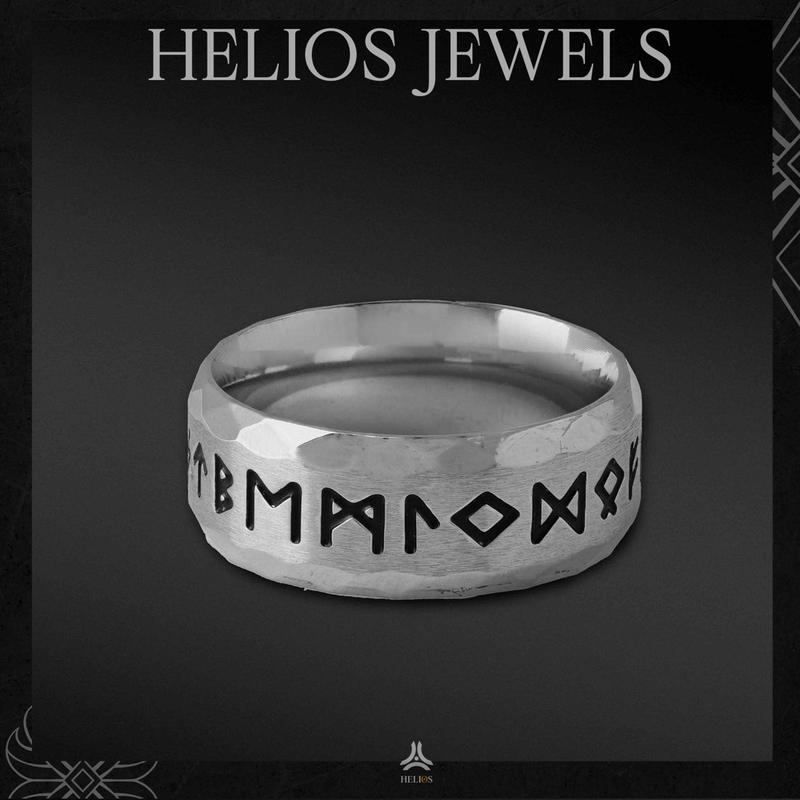 Nhẫn thời trang nam nữ Helios Rune bạc