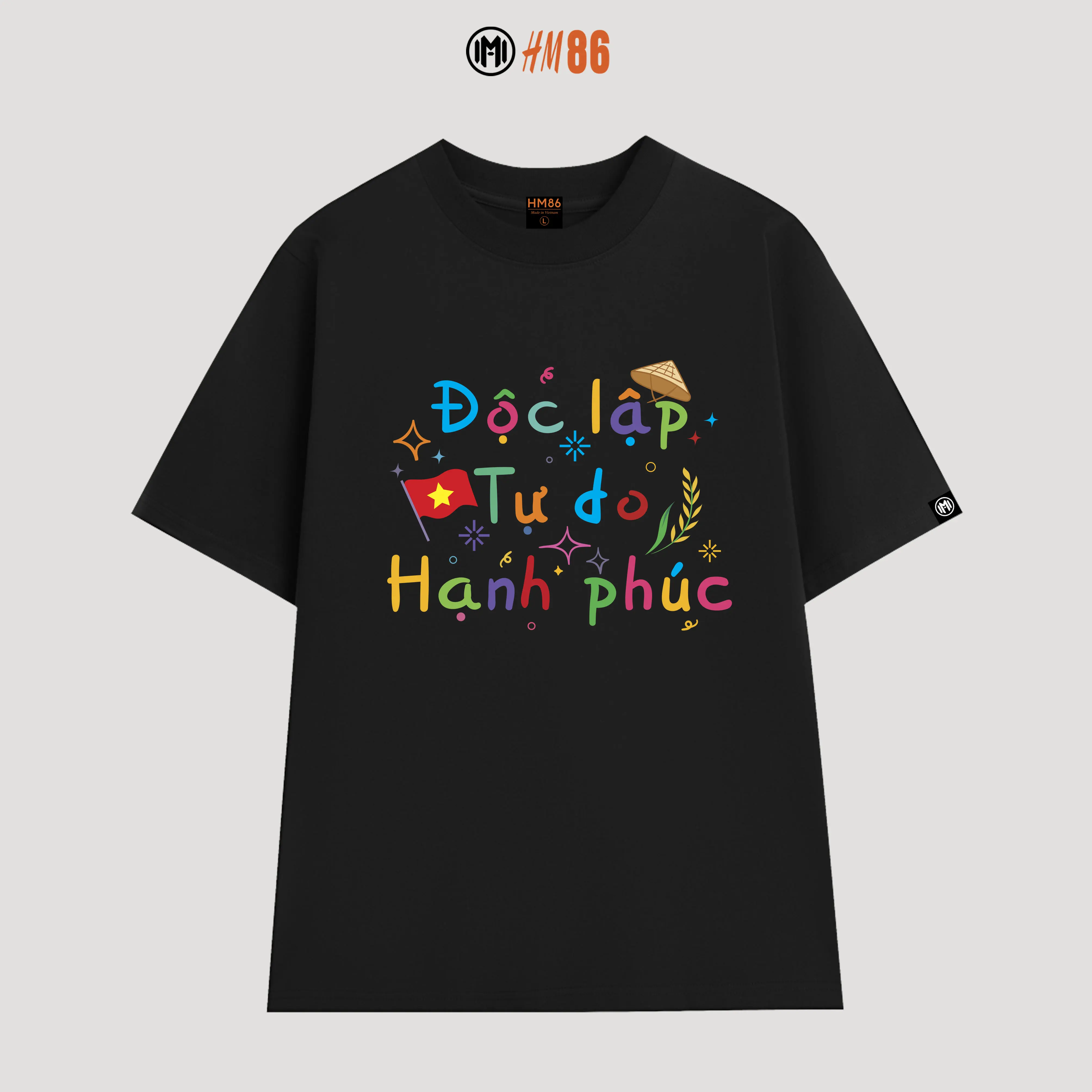 Áo Thun Việt Nam Độc Lập Tự Do Hạnh Phúc , áo phông Tay Lỡ Local Brand HM86 Form Rộng, Chất Cotton Cực Hót Trend