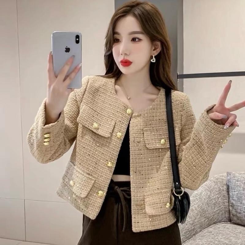 Áo khoác dạ tweed KIM SA 4 NẮP TÚI , 3 lớp, Nữ Top - Women, Jacket áo khoác dạ áo dạ
