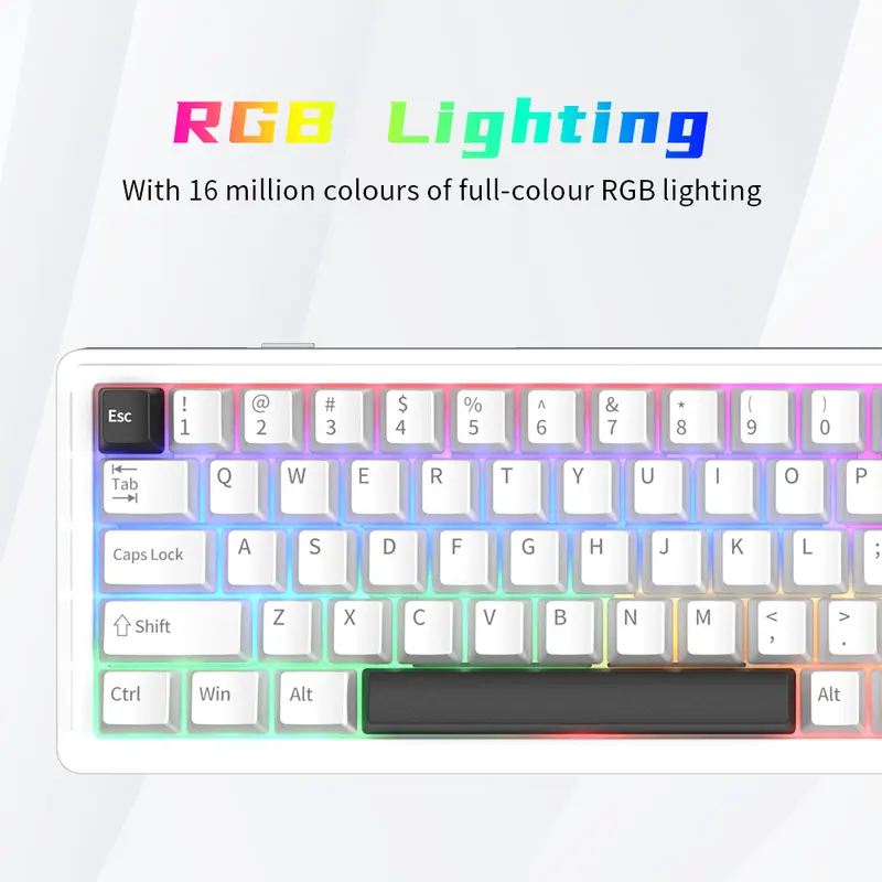 【GIAO HÀNG TRONG 3 NGÀY】 ZIFRIEND & FURYCUBE E68 68 phím Miếng đệm Bàn phím chơi game không dây Có dây / Bluetooth / 2.4G 3 chế độ Bàn phím cơ Bộ giảm thanh năm lớp tùy chỉnh PBT Keycaps RGB 3 / 5 Pin Có thể hoán đổi nóng 65% Bố cục Bàn phím nhôm 4