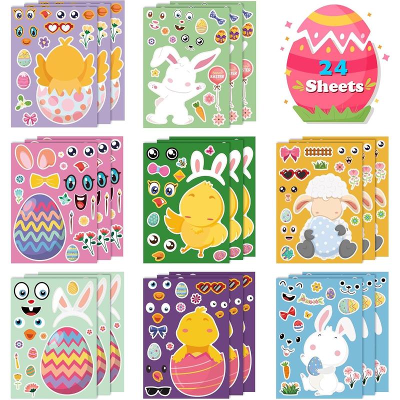 24 Sheets Easter Sticker Pack – DIY Happy Easter Egg and Bunny - TikTok ...
