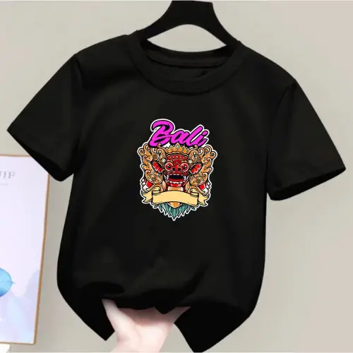 Kaos Anak BARONG Bali Unisex Usia 2-12Th Baju Lengan Pendek Atasan Oblong DTF COD Cewek Katun 5