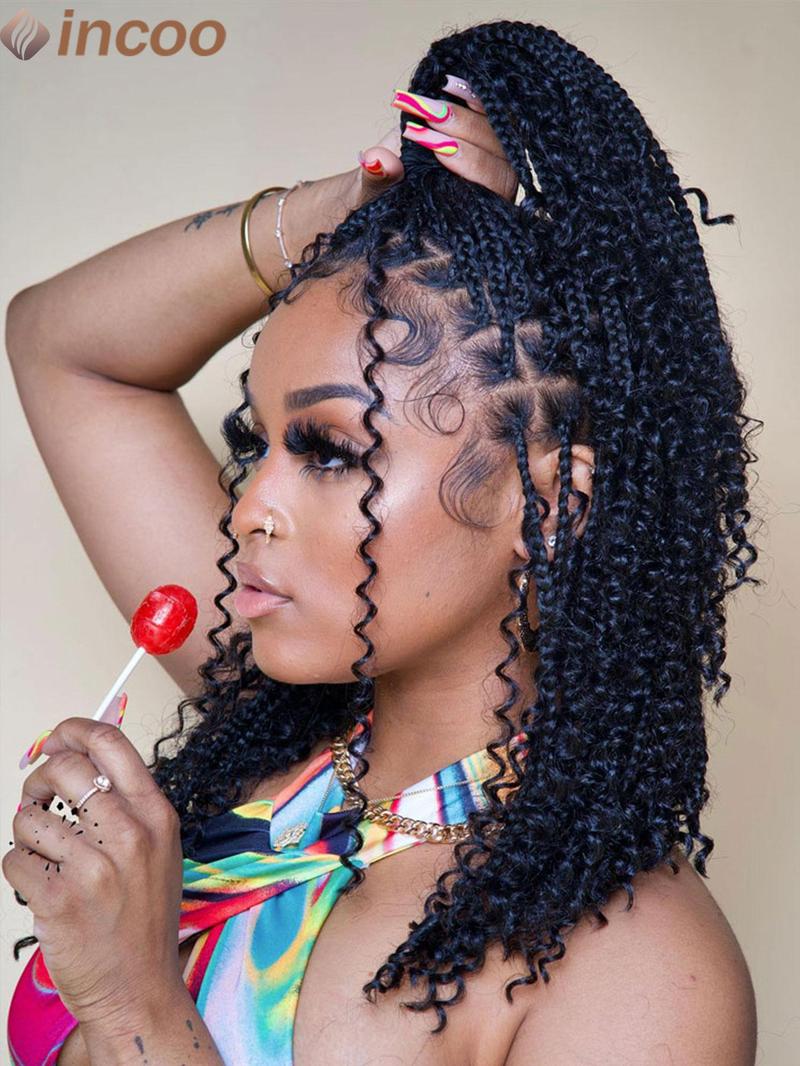 Product Introduction of 14 Inch Box Braided Wig, Full Lace Front Wig, Short Bob Braided Wigs for Women 0