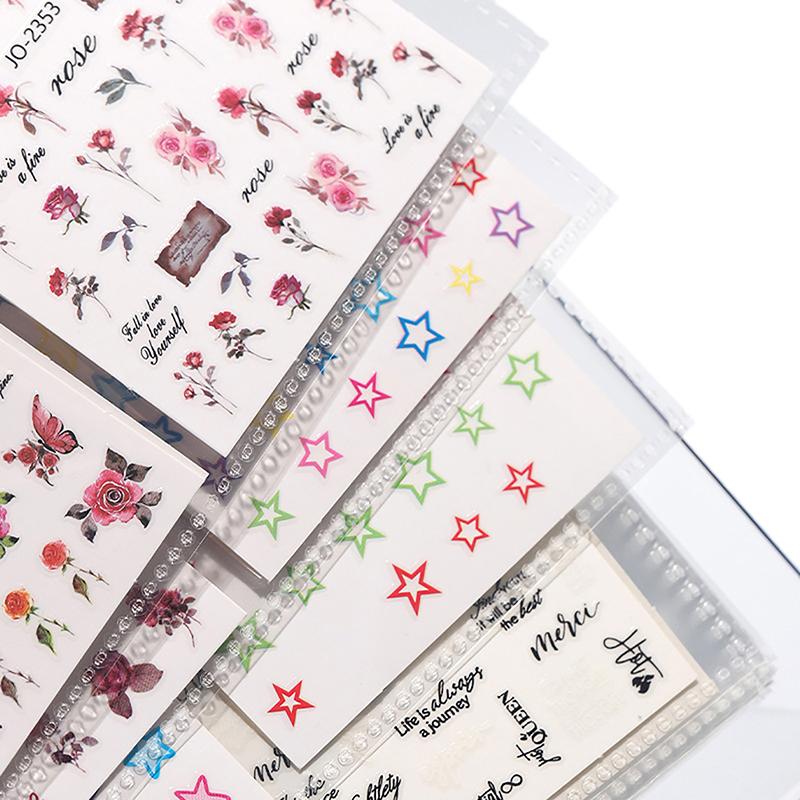 Product Introduction of 17 Pages Nail Stickers Storage Book Decals Organizer Holder Display Manicure Nail Tools Plastic Transparent Film Nail Art 22