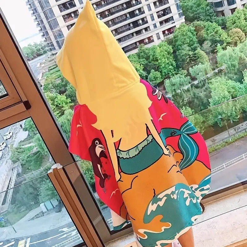 Adorable Cartoon Hooded Bath Towel for Youngsters - Soft, Absorbent & Cozy with Cute Designs - Perfect Gift for Boys & Girls 2