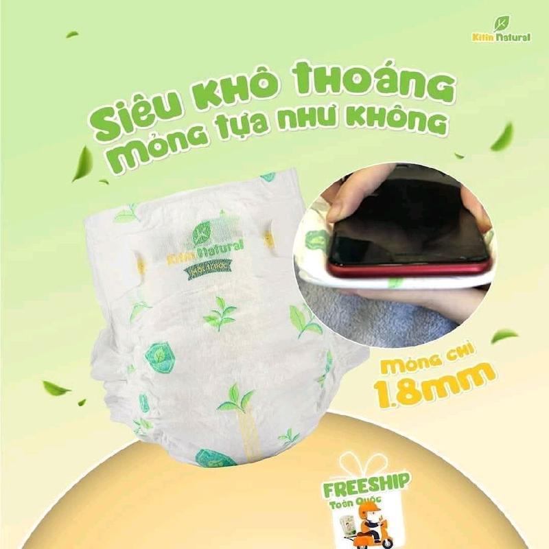 [tích điểm đổi quà] bỉm tã kitin natural với tinh chất trà xanh mềm mỏng thấm hút tốt. tã dán và tã quần cho bé 3