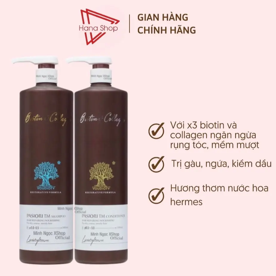 Gội xả Biotin cao cấp nước hoa 1000mlx2