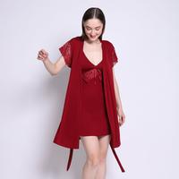 Gambar Felancy Sleepwear Luxury Lace Kimono Set 078-NE5071 - Maroon, Free Size dari Felancy Intimate Indonesia Kab. Tangerang 2 Tokopedia